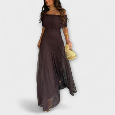 Meadow - Toledo One-Shoulder Mesh Maxi Dress