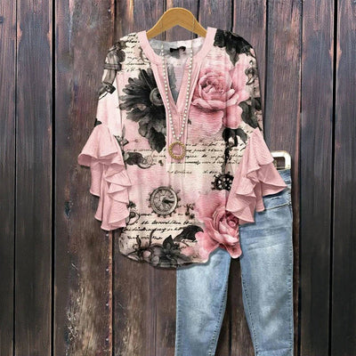 Casual Outing Refined Blouse - Loose Fit