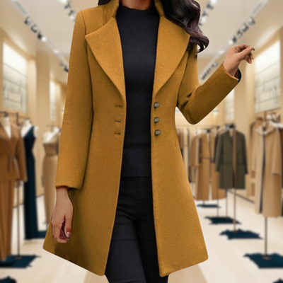Venzi | Elegant Long-Sleeve Coat