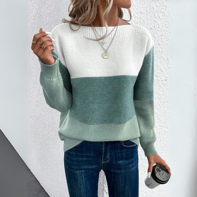 Clara - Chic and Cozy Patchwork Sweater for a Stylish Look
