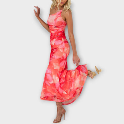 Pia - Maxi Dress with Asymmetrical Ruching