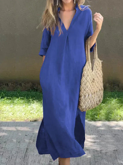 Alexa - Chic V-Neck Summer Maxi Dress