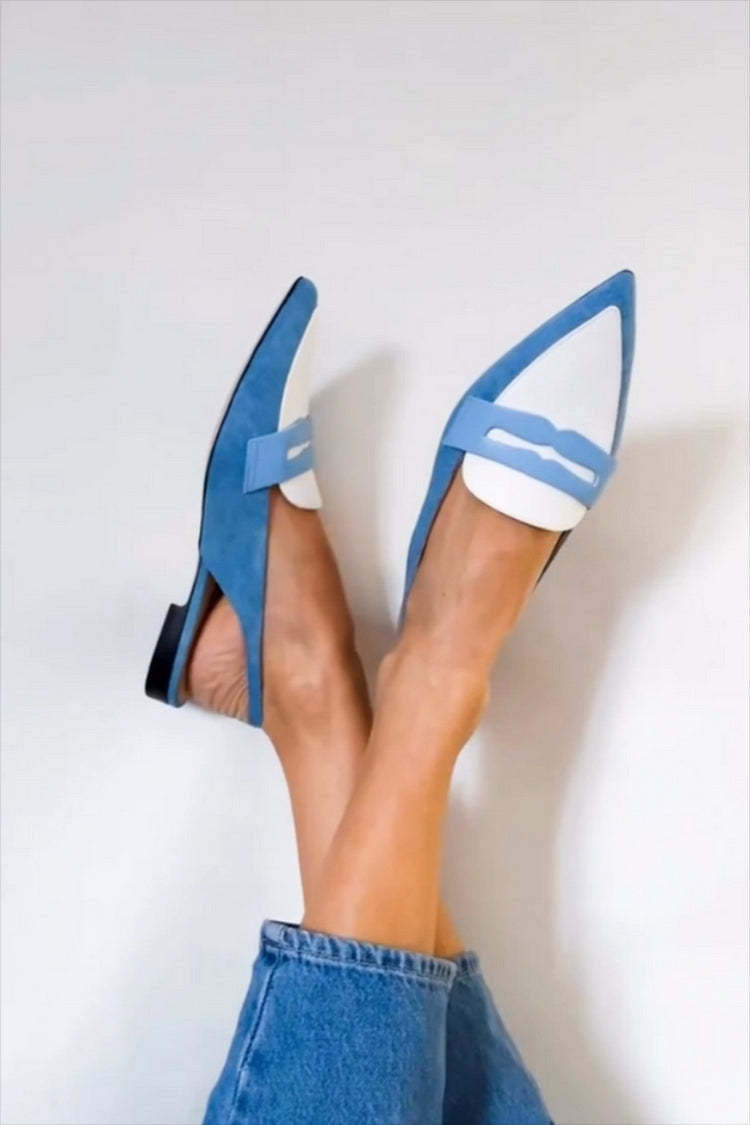 Jacqueline | Blue Slingback Loafers
