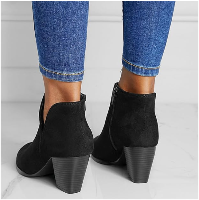 Hailey | Pointed Ankle Boot With Suede Effect