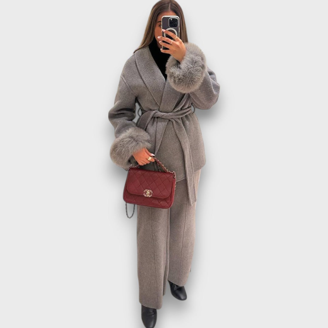 Gracelle | Coat with Fur Cuffs