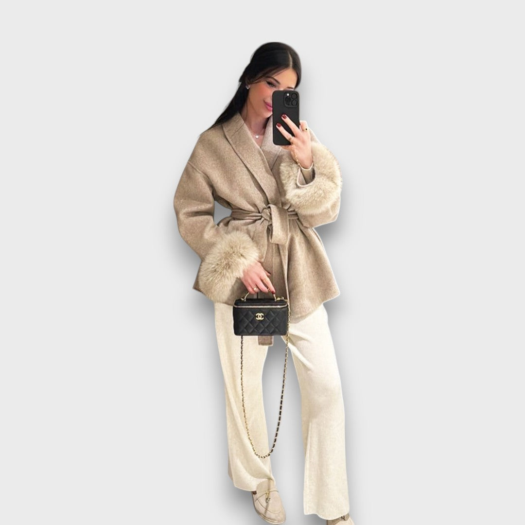 Gracelle | Coat with Fur Cuffs