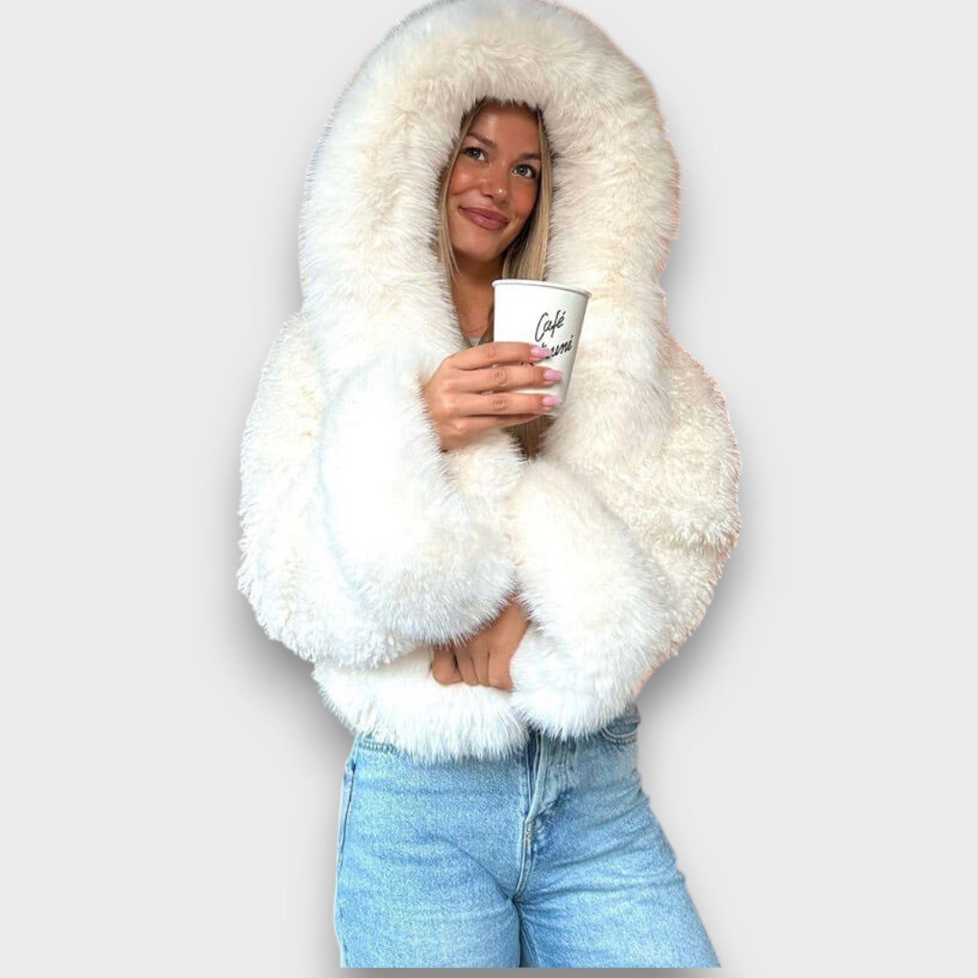 Noeline | Short Faux Fur Jacket With Hood