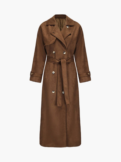 Molly | Trench Coat in Synthetic Suede