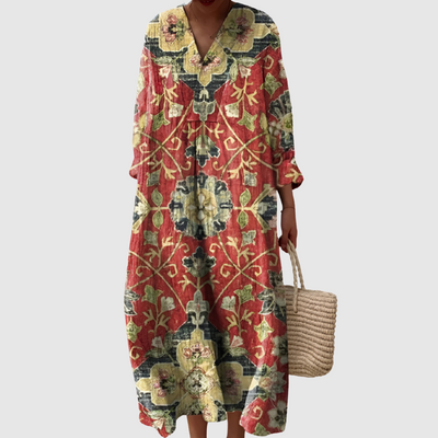 Aria | Bohemian Tapestry Long Sleeve Dress
