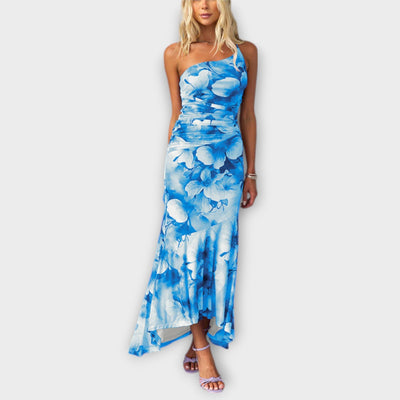 Pia - Maxi Dress with Asymmetrical Ruching