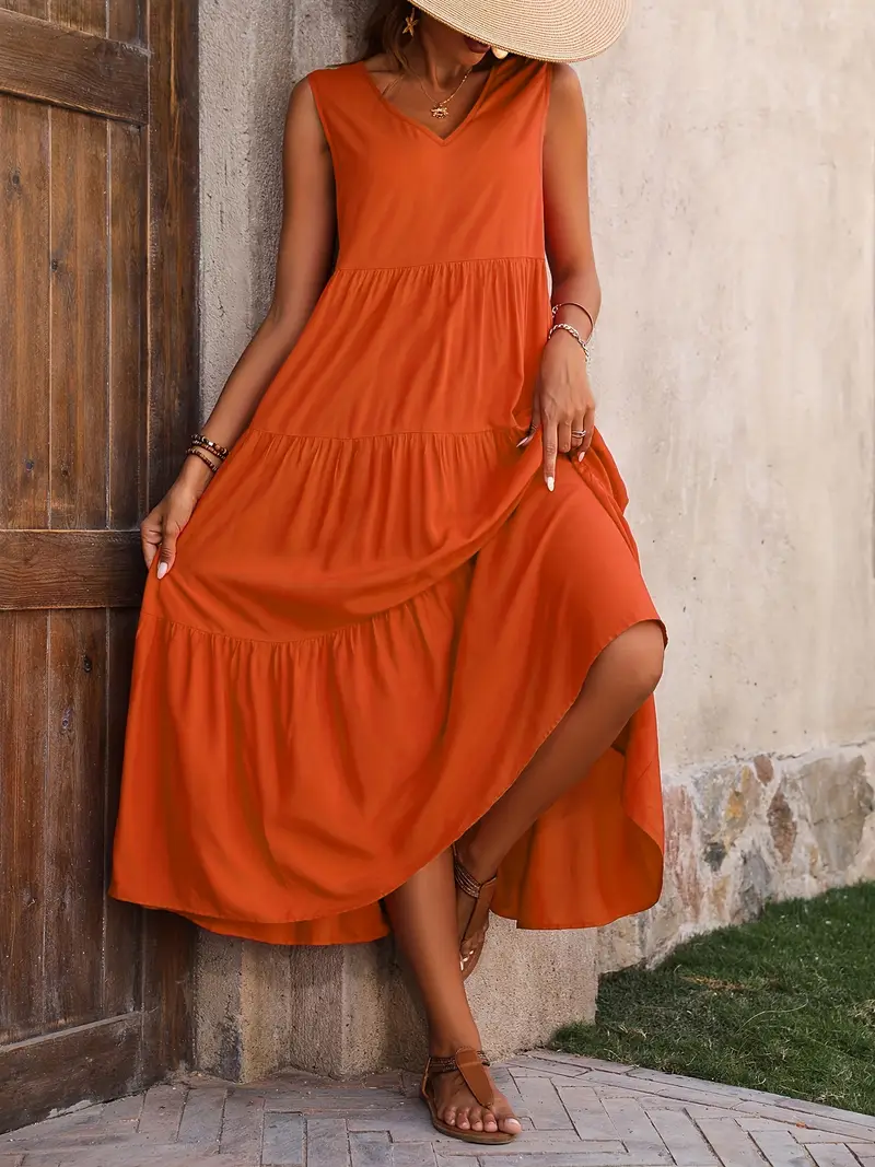 Lone - Casual Loose-Fit Dress with Ruffle Hem