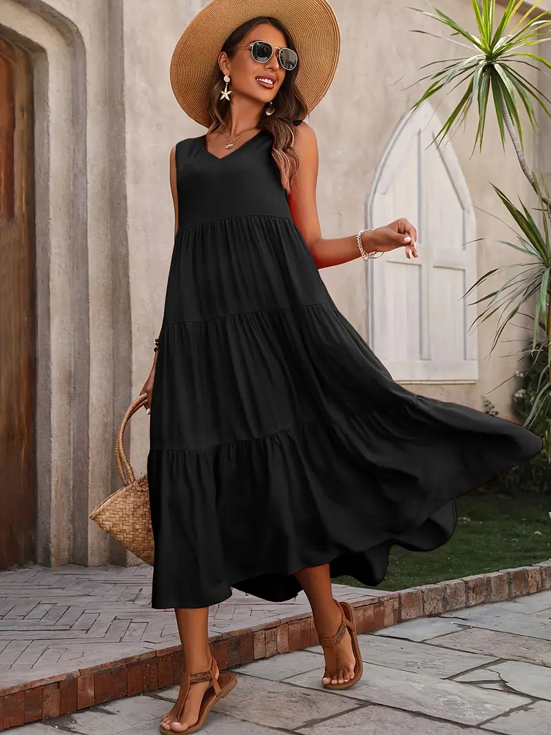 Lone - Casual Loose-Fit Dress with Ruffle Hem