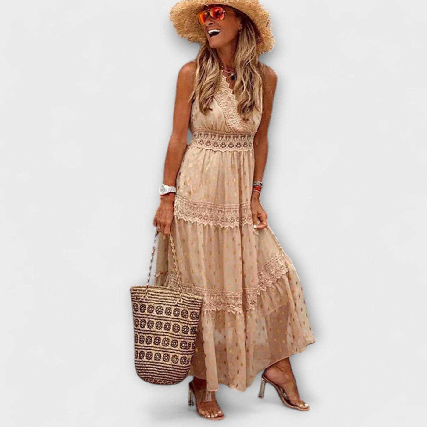 Lola - Maxi Dress with Boho Lace