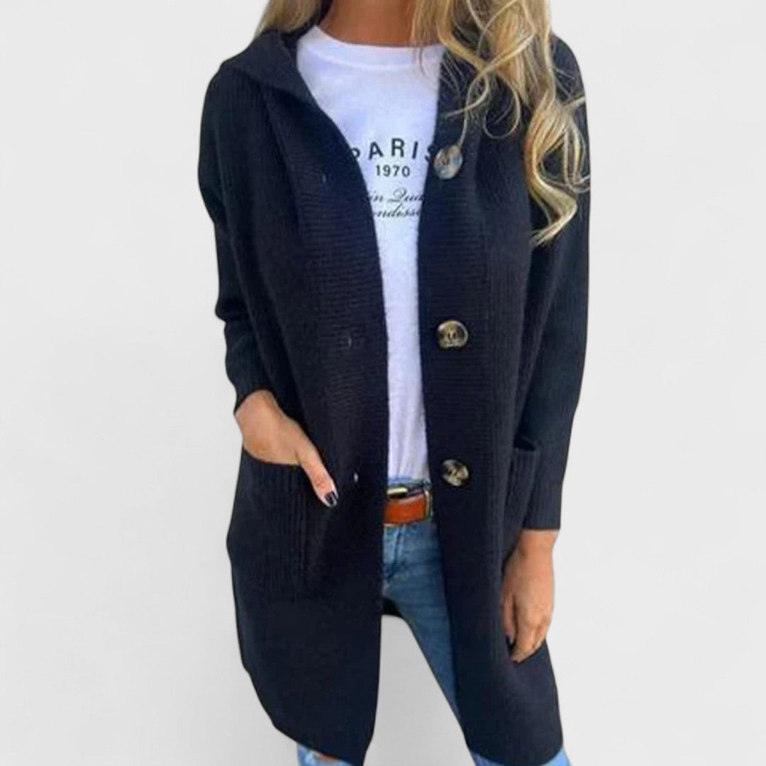 Adriana | Long Jacket With Hood And Buttons